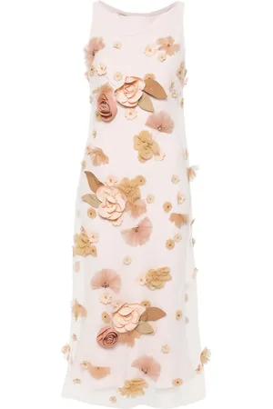 Viktor & Rolf Vestido midi con aplique floral