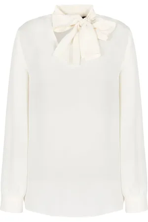 Armani Exchange Blusa manga larga con moño en el cuello