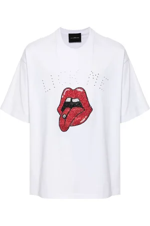 John Richmond Playera con labios estampados