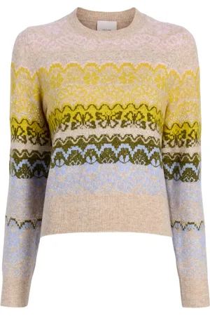 Cinq A Sept Suéter de tejido fair isle con encaje