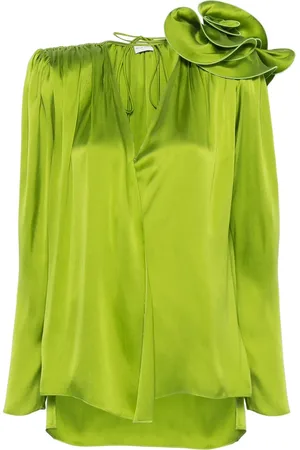 MAGDA BUTRYM Blusa de seda con aplique floral