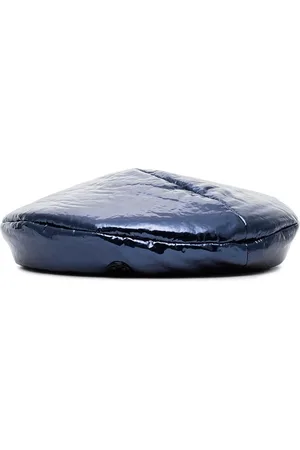 Le Mont St Michel Metallic blue New Billy varnished leather hat