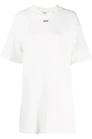 OFF-WHITE Playera estilo boxy con logo micro