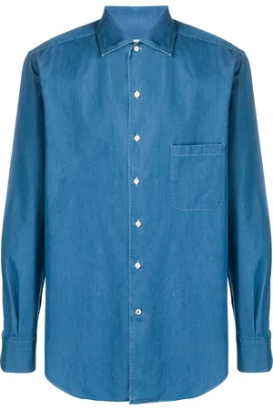 Loro Piana Camisa de cambray con bolsillos en el pecho