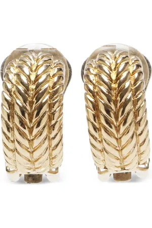 Dior Aretes de clip con diseño retorcido