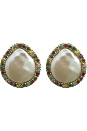 Hzmer Jewelry Aretes con perla barroca