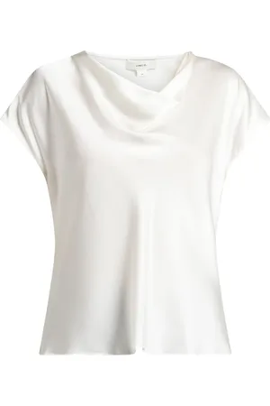Vince Blusa de seda con cuello desbocado