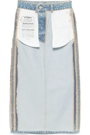 Vetements Falda midi de mezclilla Inside-Out
