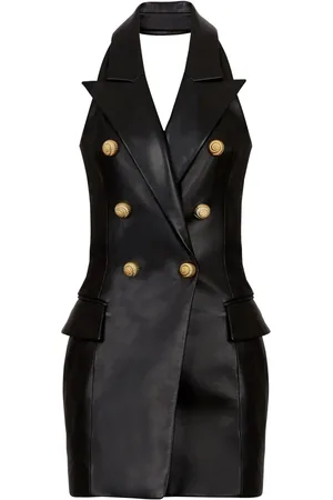 Balmain Vestido con cuello halter