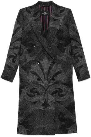 Etro Abrigo en jacquard con doble botonadura