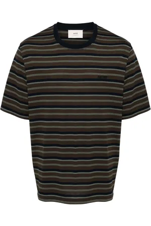 Ami Playera a rayas con logo bordado
