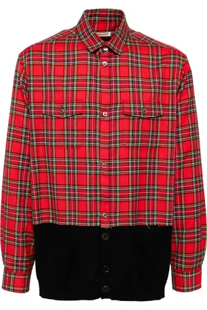 UNDERCOVER Camisa con cuadros estampados