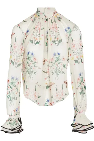 Giambattista Valli Blusa de seda con estampado floral