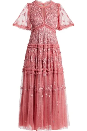 Needle & Thread Vestido con bordado floral