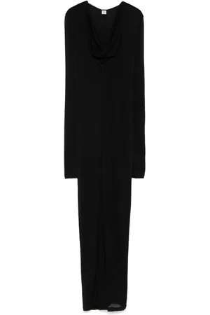 Totême Vestido drapeado con cuello en V