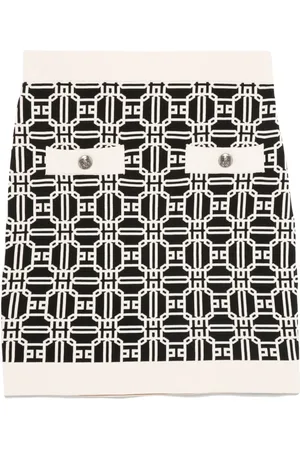 Elisabetta Franchi Falda corta con logo en jacquard