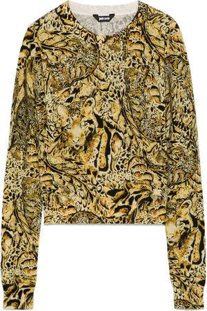 Roberto Cavalli Suéter con estampado de leopardo