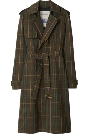Burberry Gabardina con cinturón a cuadros