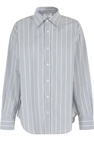 Filippa K Camisa de popelina con rayas estampadas