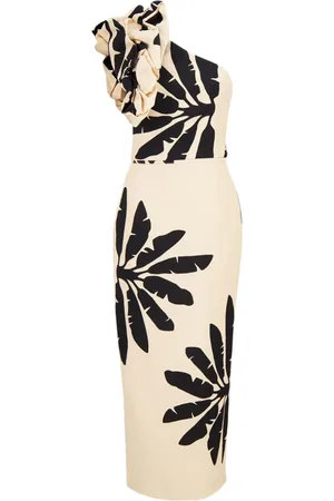 JOHANNA ORTIZ Vestido midi de seda Onesoulder Coyote Dance