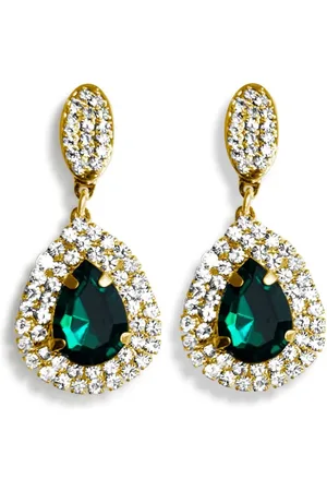 Hzmer Jewelry Aretes con detalles de strass