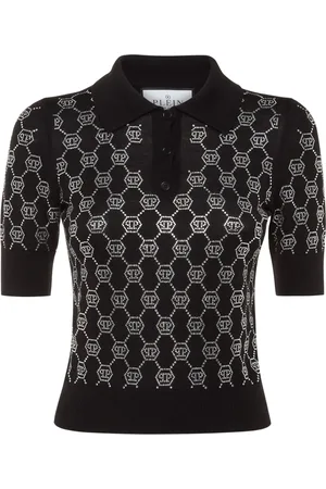 Philipp Plein Playera tipo polo con detalles de cristal