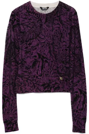 Roberto Cavalli Suéter con estampado de leopardo