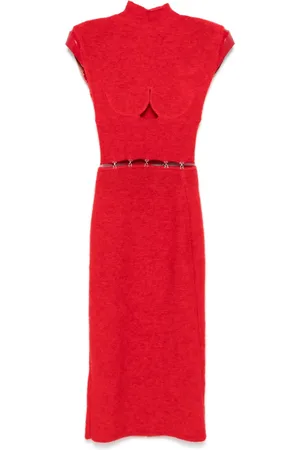 Sportmax Vestido midi con acabado cepillado