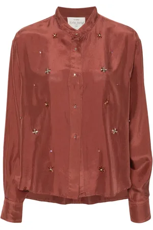 FORTE FORTE Camisa de seda con detalles de cristal