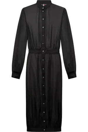 Thom Browne Vestido midi con diseño semitransparente