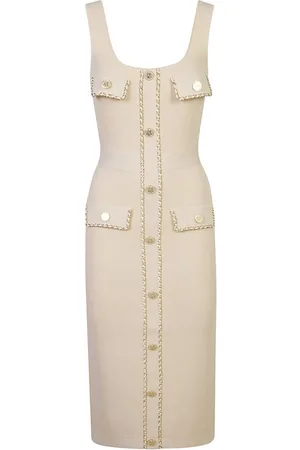 Elisabetta Franchi Vestido midi con detalle de cadena