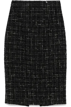 NISSA Falda midi de bouclé con cintura alta