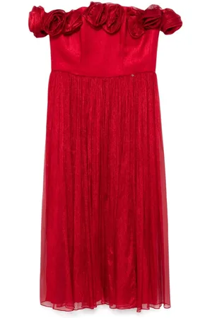NISSA Vestido midi con apliques florales