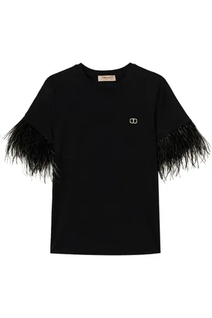 Twin-Set Playera con detalle de plumas