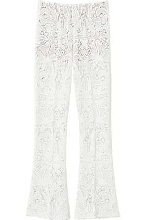 Twin-Set Pantalones con panel de encaje