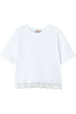 Twin-Set Playera corta con ribete de macramé