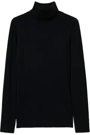 Twin-Set Top con cuello vuelto y logo bordado