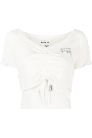 Musium Div. Camisa fruncida con logo bordado