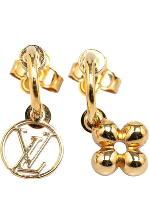 LOUIS VUITTON Aretes Gold Plated Blooming Push Back 1990-2023