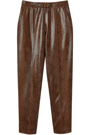 Twin-Set Pantalones capri con efecto de piel de serpiente