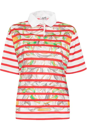 Hermès Playera tipo polo con motivo de rayas 1990-2000