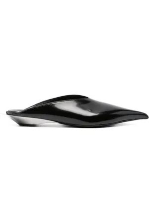 MUGLER Mules con diseño plano