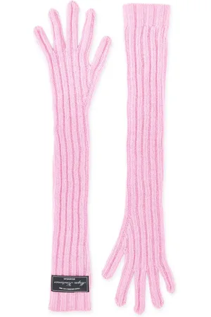 Msgm Guantes tejidos de canalé con parche del logo
