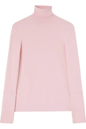 Jil Sander Suéter tejido de canalé con cuello de tortuga