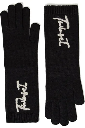 Twin-Set Guantes tejidos con logo bordado