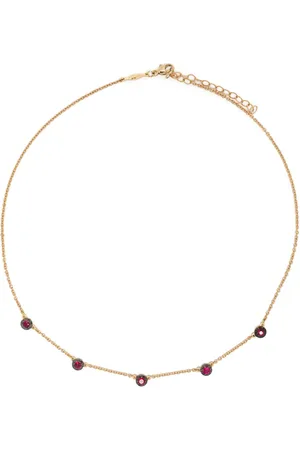 JACQUIE AICHE Collar Sophia en oro amarillo de 14kt con rubí