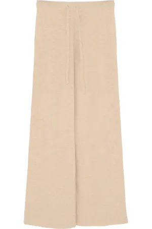 YVES SALOMON Pantalones tejidos con diseño ancho