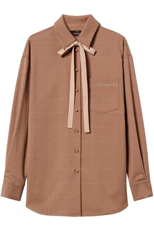 Twin-Set Camisa con motivo de cuadros y detalles de lurex