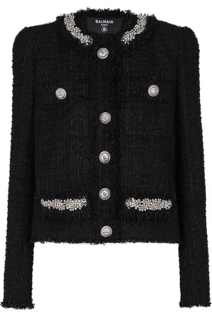 Balmain Chamarra de tweed con bordado