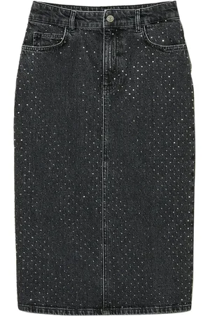 Twin-Set Falda midi con detalles de cristal